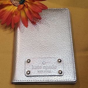 Kate Spade Passport Holder Gold Metallic NWOT